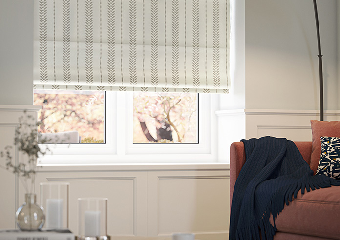 Laurel Stripe, Taupe - Twist&Fit Roman Blind - Image 5